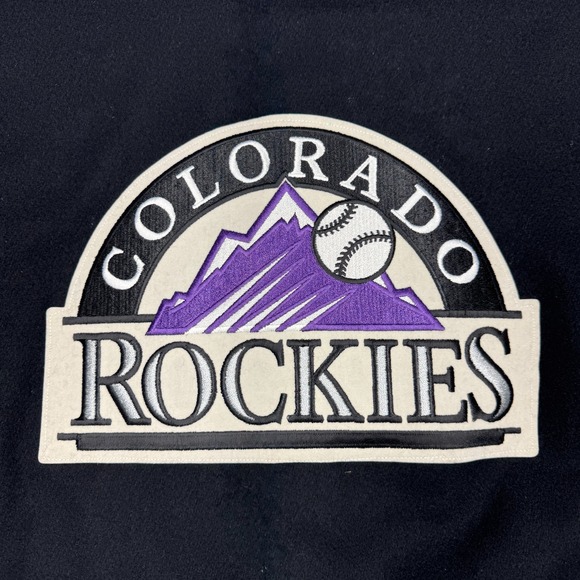 Vintage Colorado Rockies Chalk Line Snap Wool Bomber Jacket Black Men's Size XXL - Picture 13 of 13